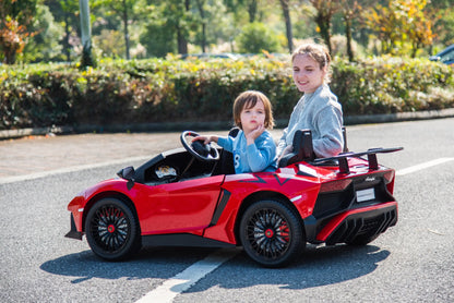 24V Lamborghini Aventador 2 Seater Ride On Car for Kids: Advanced Brushless Motor & Differential for High-Octane Fun   Freddo Toys Canada