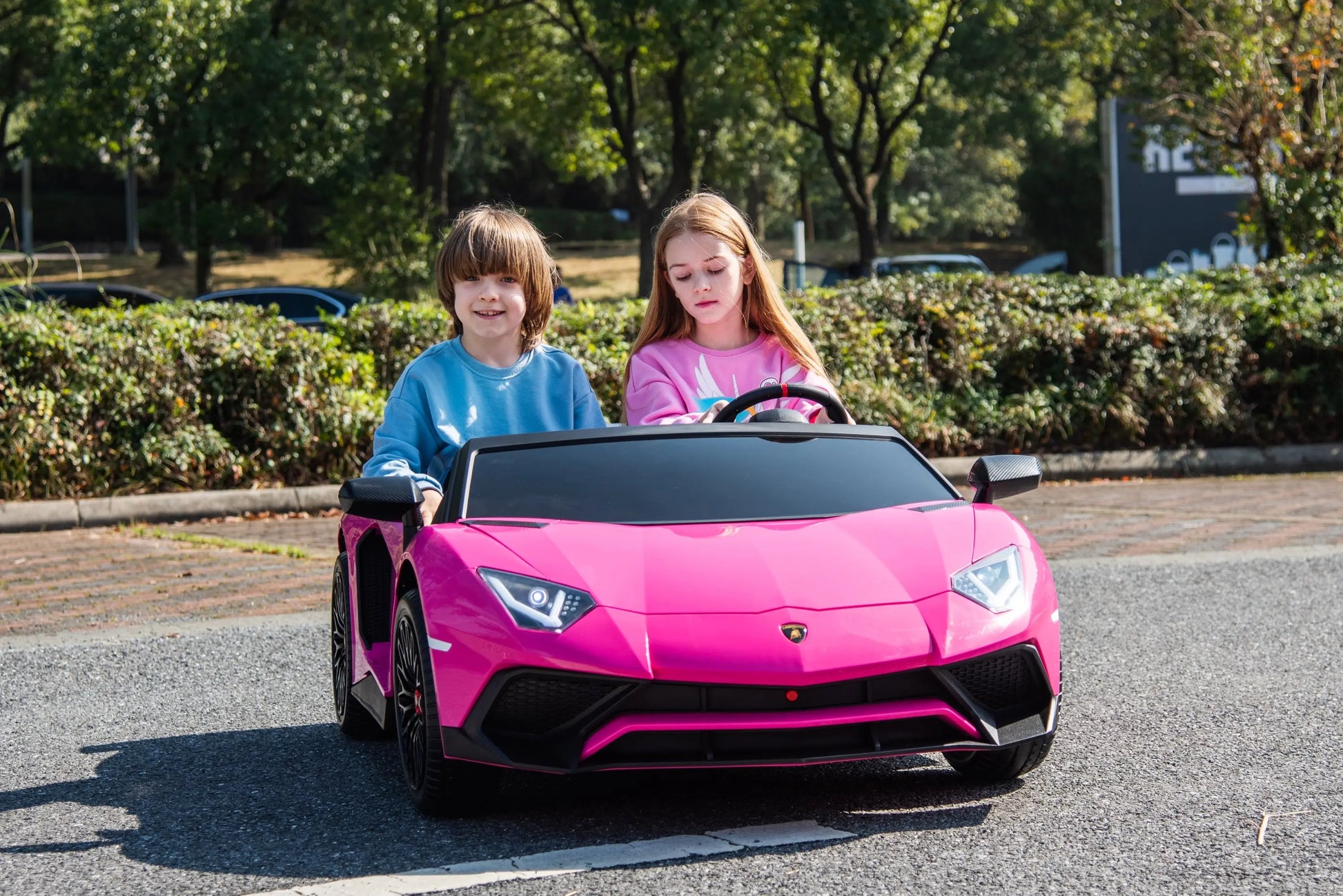 24V Lamborghini Aventador 2 Seater Ride On Car for Kids: Advanced Brushless Motor & Differential for High-Octane Fun   Freddo Toys Canada