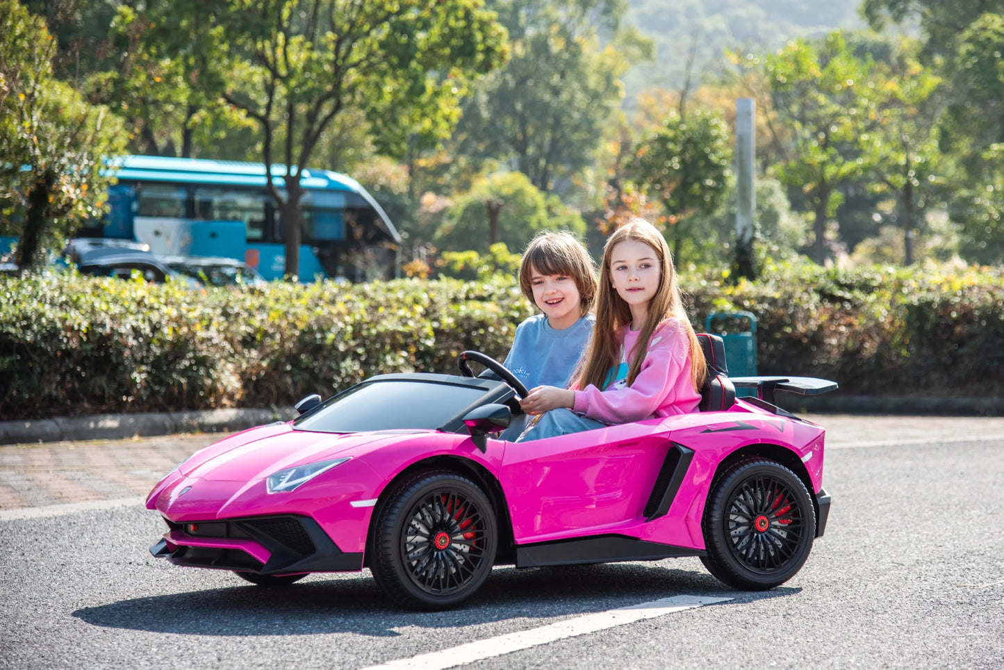 24V Lamborghini Aventador 2 Seater Ride On Car for Kids: Advanced Brushless Motor & Differential for High-Octane Fun   Freddo Toys Canada