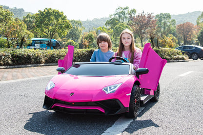 24V Lamborghini Aventador 2 Seater Ride On Car for Kids: Advanced Brushless Motor & Differential for High-Octane Fun   Freddo Toys Canada