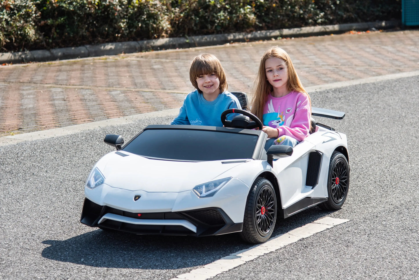 24V Lamborghini Aventador 2 Seater Ride On Car for Kids: Advanced Brushless Motor & Differential for High-Octane Fun   Freddo Toys Canada