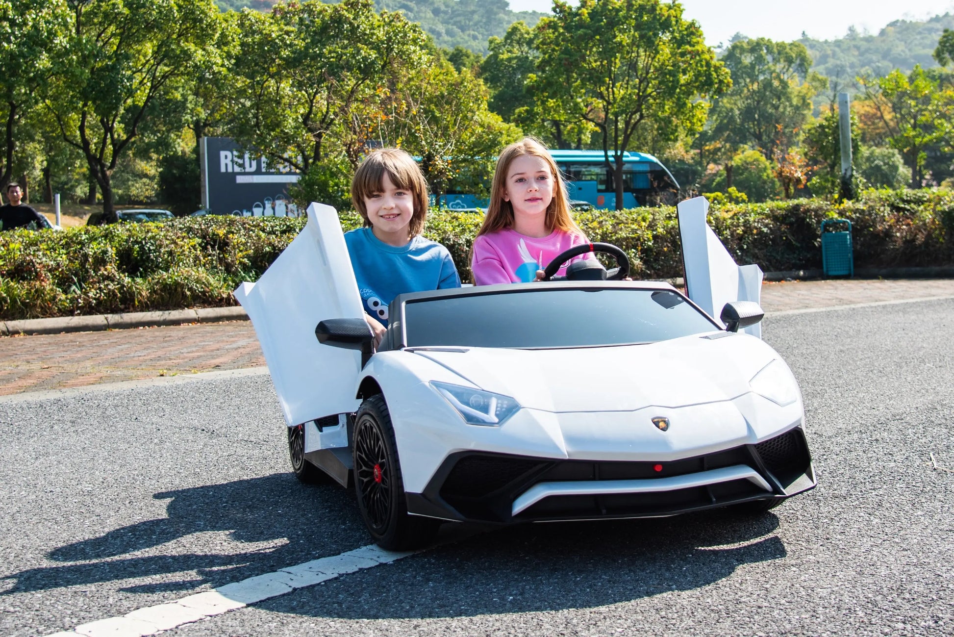 24V Lamborghini Aventador 2 Seater Ride On Car for Kids: Advanced Brushless Motor & Differential for High-Octane Fun   Freddo Toys Canada