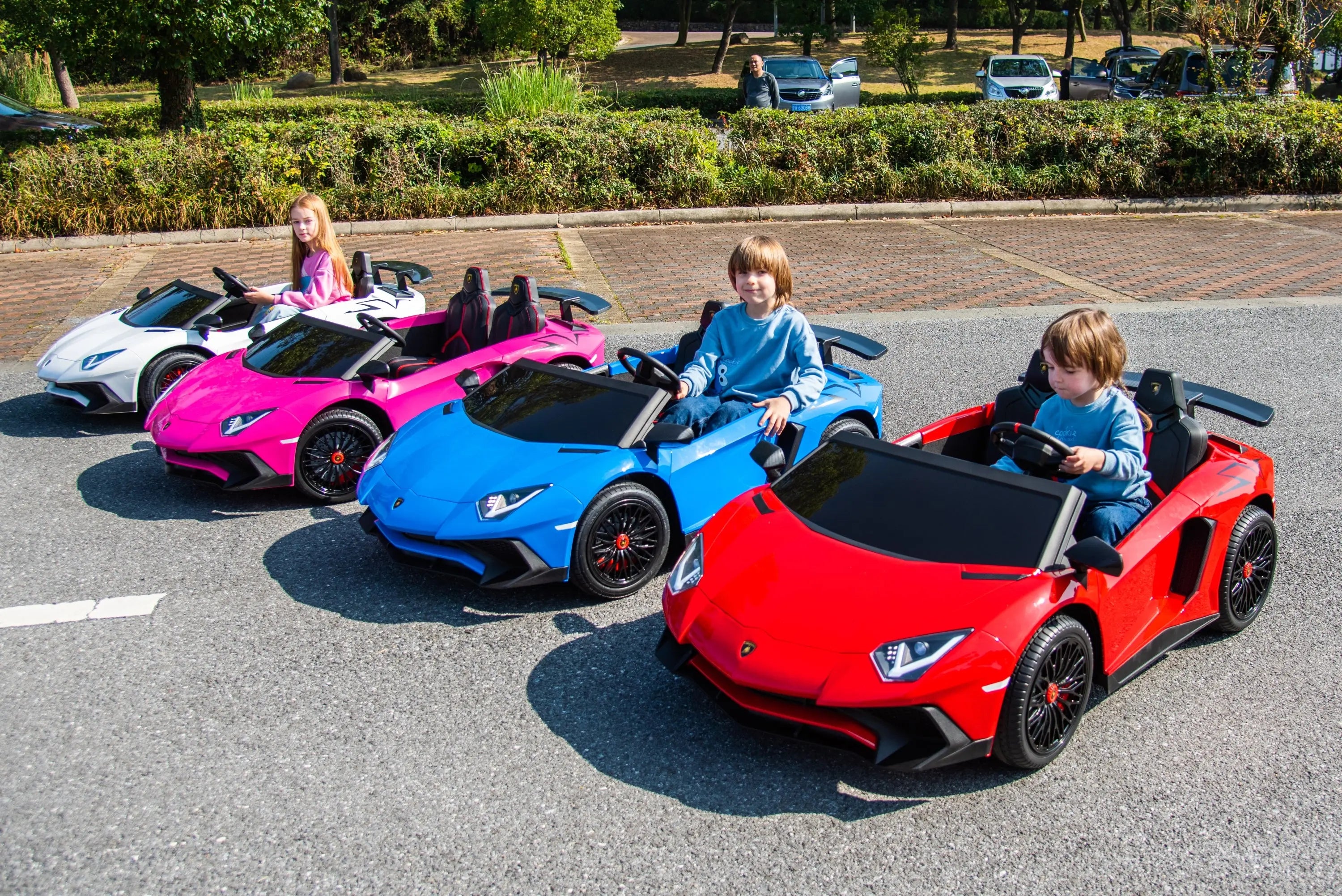 24V Lamborghini Aventador 2 Seater Ride On Car for Kids: Advanced Brushless Motor & Differential for High-Octane Fun   Freddo Toys Canada